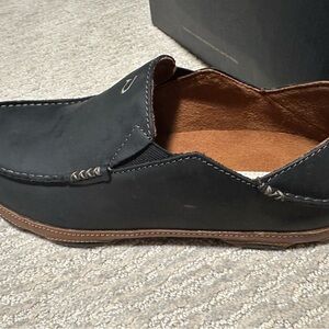 OluKai Black and Brown Men's Loafers